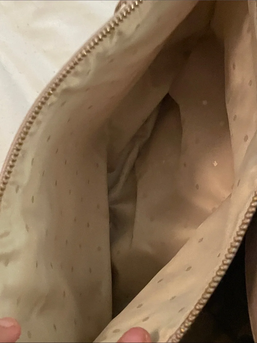kate spade pebble leather tote in light taupe blush
